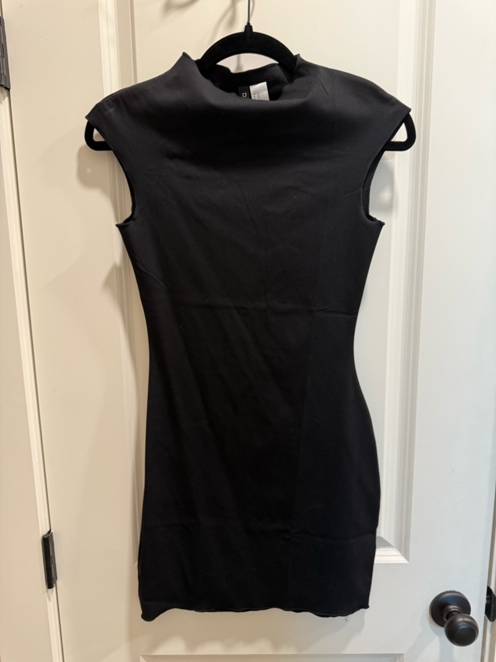H&M Black Sleeveless Mock-Neck Mini Dress